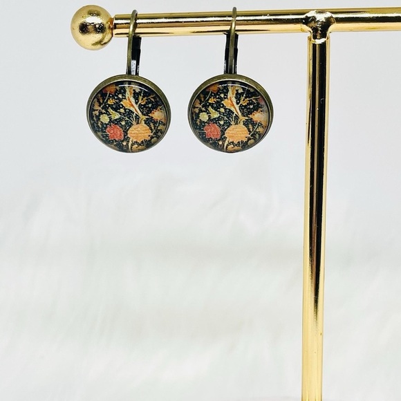 Vintage Feel Floral Print Design Earrings 4 pairs - Picture 5 of 5